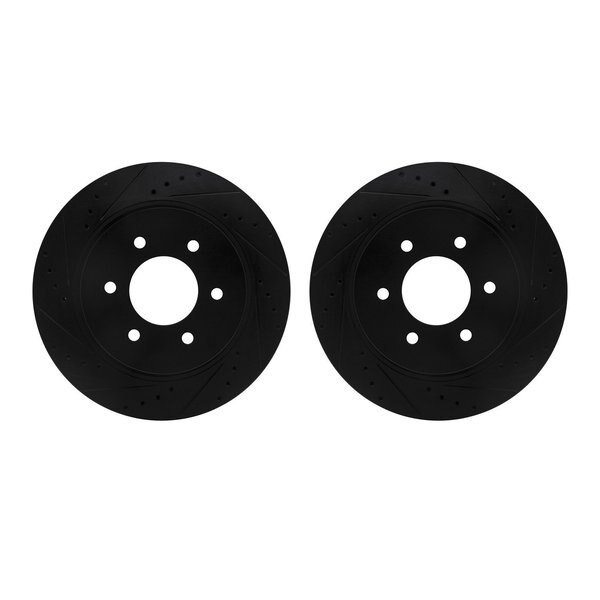 Rotors-Drilled and Slotted-Black, Zinc Plated black, Zinc Coated, 8002-67076, Dynamic Friction Co, Mfr#: 8002-67076